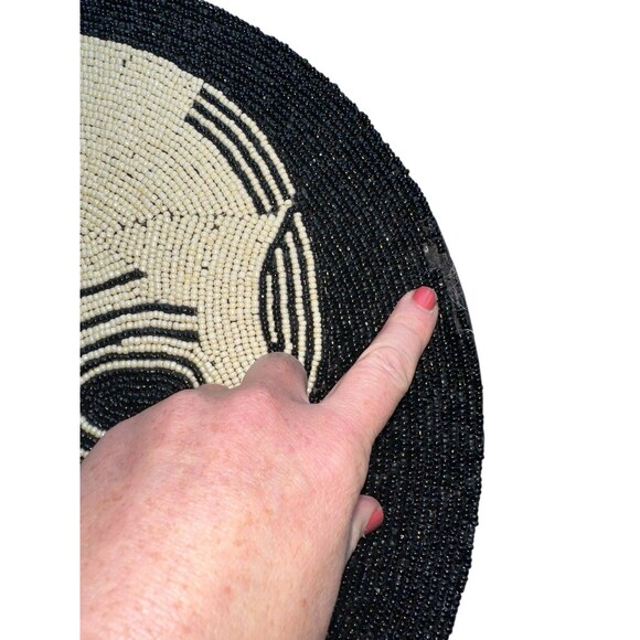 Halloween Beaded Skeleton Skull 15in Placemat Goth Spooky Haunted - Picture 9 of 13